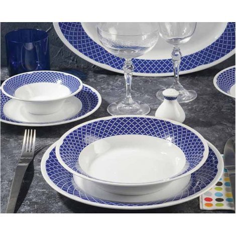 zarin porclain shahrzad serie Blue Marine model 35 pcs perfect grade Catering and catering